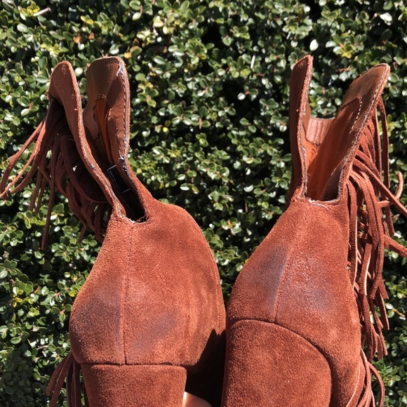 Dolce Vita brown fringe suede boots - cowboy - Picture 8 of 12